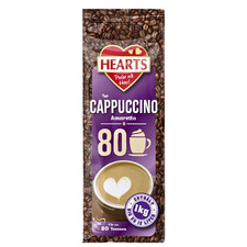 HEARTS Cappuccino Amaretto 1kg für Instant Kaffee Pulver (ca. 80 Tassen)