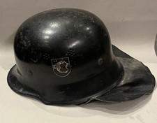 Ausrüstung Stahlhelm Feuerwehr + Innenfutter 2WK Militär  Kinnriemen Entnazifizi