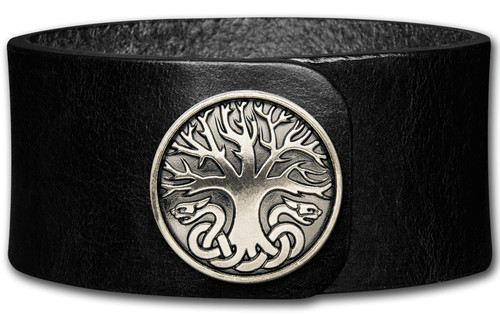 Lederarmband 32mm schwarz mit - schwarz,