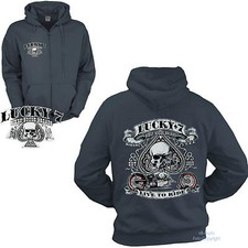 Biker Jacke Kapuzen Hoodie Chopper Motorrad Sweatjacke *4240