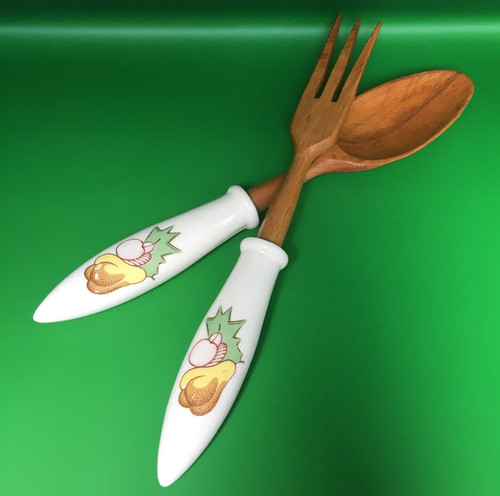 Vintage salatbesteck holz mit - salatbesteck,