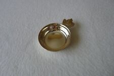 Probierschale / Tastefin mit Griff in Blattform, Kühn, Silber 925