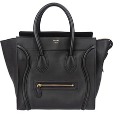 Céline Black Leather Luggage Handbag Tasche