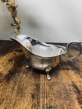 VINTAGE VERSILBERTER SAUCIERE EPNS SCHNÖRKELGRIFF DEKORATIV