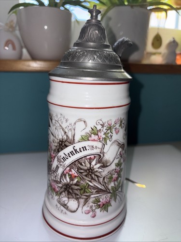Antiker bierkrug zinndeckel - m.,