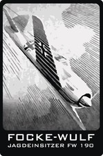 Blechschild 20x30cm gewölbt Focke Wulf FW190 Luftwaffe Jagd Flugzeug Deko Schild