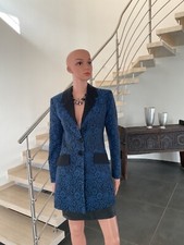 Kurzmantel Unikat Gr. 36 royalblau-schwarz 