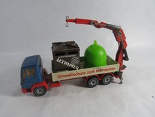 SIKU Mercedes LKW mit Ladekran und Container-grün und braun