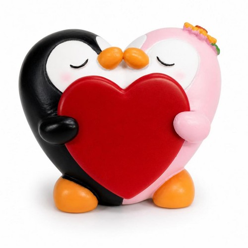 Pinguine mit herz - pinguine, handbemalt
