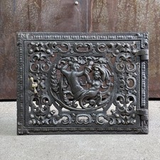Alte Ofenklappe Lüftungsgitter Gusseisen - Gründerzeit um 1900 / B32,5 H25,5 cm