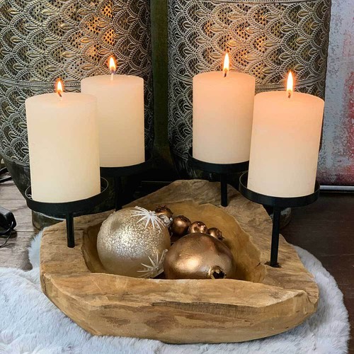 Adventskranz schale holz - adventskranz,