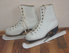 Schlittschuhe, Ice Skates * Eiskunstlauf * Leder ! * weiß * Gr. 25,5 (38-39)