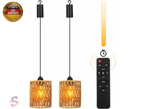 Stück hängeleuchte rattan - 2,