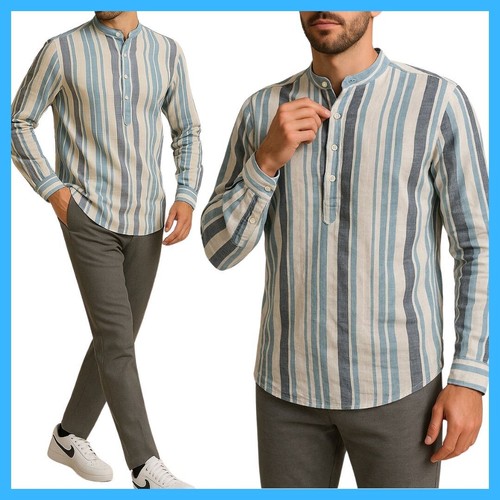 Herren leinen hemd slim - leinen,