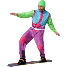 Retro Skianzug Herrenkostüm Retro 80er 90er Ski Anzug Skifahrer Komplettset