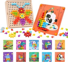 Mosaik Steckspiel aus Holz mit