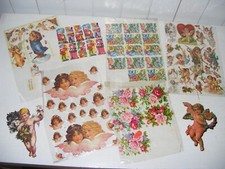 alte Oblatenbilder ENGEL Märchen Blumen Oblaten Glanzbilder Poesiealbum Bilder