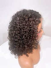 Natürliche Pixie 100 % reines Echthaar SDD 5X5 Lace frontal schwarz 14 Zoll Perücke