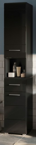Badschrank hochschrank schwarz - badschrank,