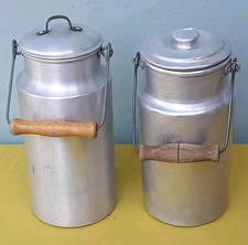 Alte Milchkanne Aluminium Set