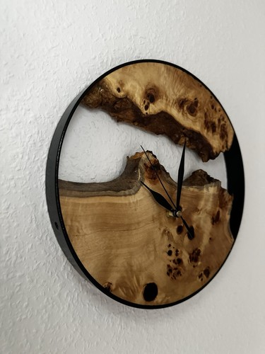 Pappel maser wanduhr uhr - wanduhr,