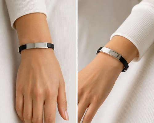 Edelstahl identarmband schwarz - edelstahl,