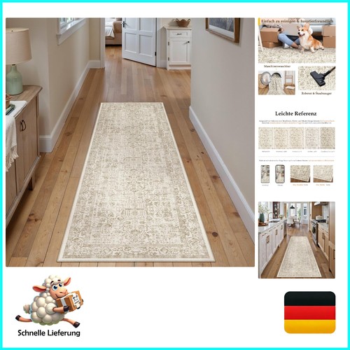 Hellbrauner vintage teppich - hellbrauner,