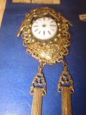 42043 Brosche Gründerzeit Bronze Blech Antike Stil 9x4cm Porzellan