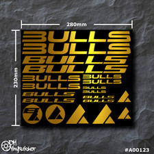 Bulls Sticker Gold | Aufklebersatz Set Fahrrad eBike BMX MTB Rahmen