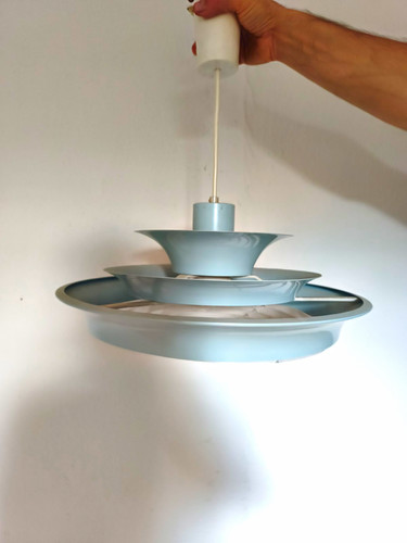 Retro pendelleuchte innen blau - innen,