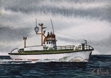 ORIGINAL AQUARELL - DGzRS Seenotrettungskreuzer "Hermann Apelt".