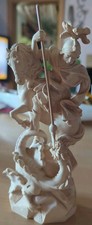 Vintage Holzfigur Heiliger  Georg- Der Drachentöter- Mit Speer