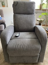 Sessel Relax Liftfunktion Grau Microfaser Federkern Aufstehhilfe fast unbenutzt 