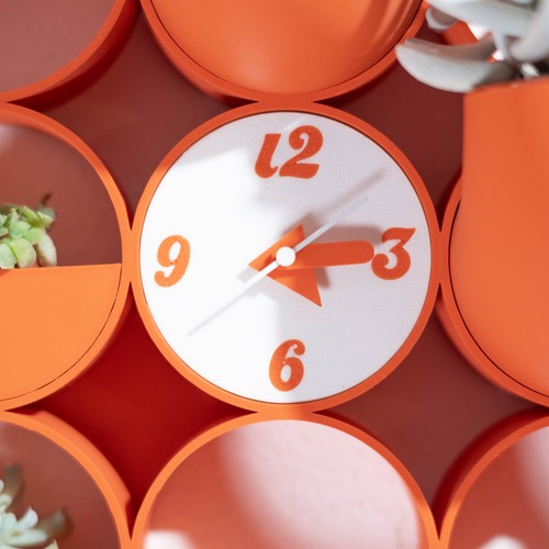 Wanduhr orange rund für - rund,