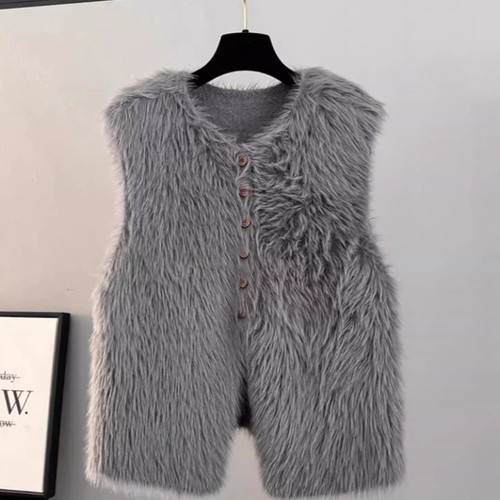 Damen kunstpelz weste - damen, cardigan