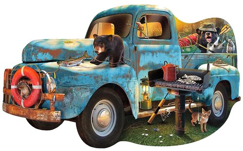 Puzzle der blaue pickup - puzzle, pickup,