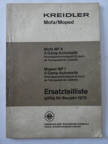 Ersatzteilliste 1970 kreidler - 1970,