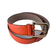 GUCCI GÜRTEL Ledergürtel UNISEX 281548 Gr. 85 orange gold