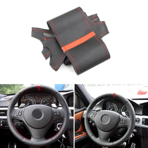 Schwarz rot lenkradbezug leder - schwarz+rot,