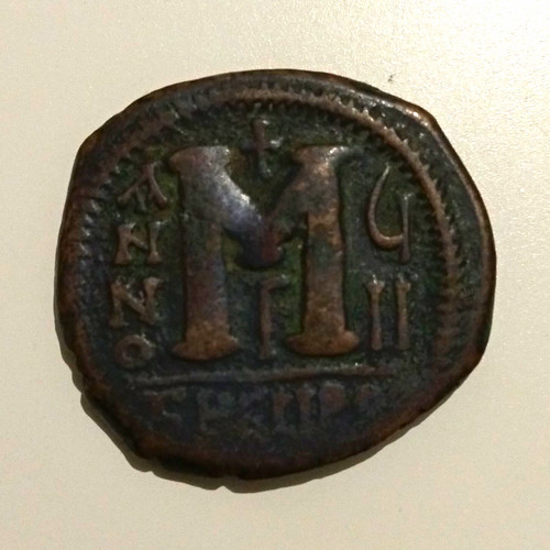 Byzantinische bronze münze - byzantinische, bronze-münze