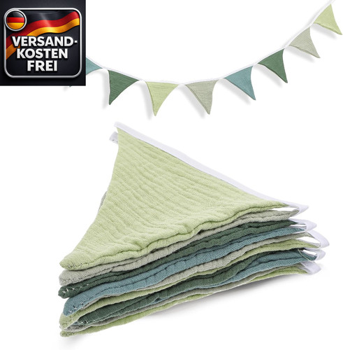Bunte stoffwimpelkette 85m - bunte, 2,85m