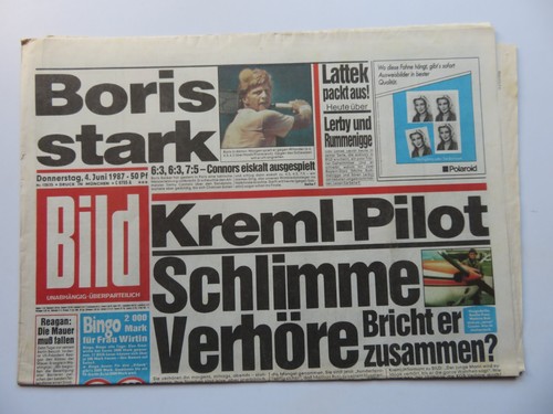 Bild zeitung vom 1987 - zeitung, 04.06.1987