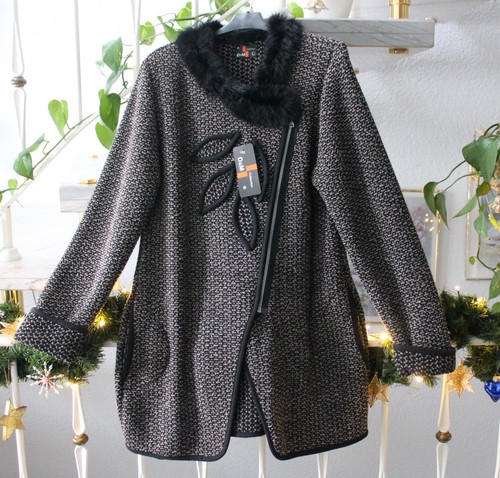 Jacke strick schwarz meliert - jacke,
