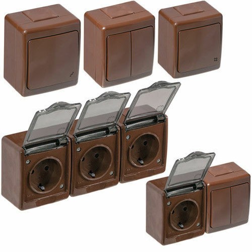 Schalter steckdose braun - steckdose,