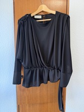 Abendmode schwarz edle Bluse mit Pailletten Gr.44 von NOMINAL