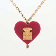 PRE-LOVED Louis Vuitton Lock Me Halskette Rot Gold Herz