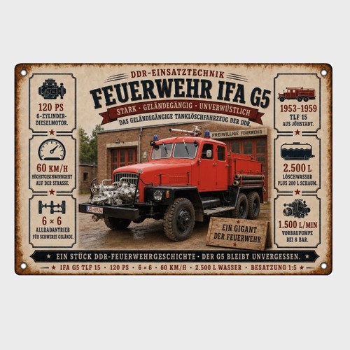 Blechschild ifa feuerwehr - blechschild,