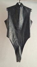Latex Herrenbody, high-leg cut, schwarz, Gr. L