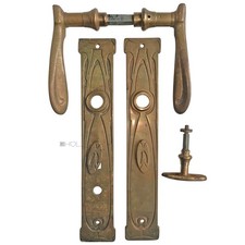 Tür Drückergarnitur alt Jugendstil gotik prächtige Türgriffe 68mm 10/9er Vk