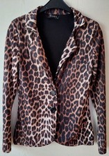 Club L - Leopard Print Blazer Gr.M (12) Knopfverschluss - Jacke leicht tailliert